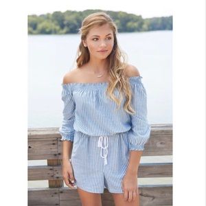 MUD PIE OFF THE SHOULDER ROMPER